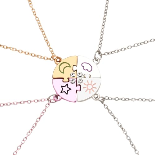 Best Friend Friendship Necklaces for 3 Sisters Birthday Gifts for Big Middle Little Sister Puzzle Necklace for 3 4 Friends