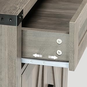 Image of VINGLI Modern Farmhouse Sideboard Buffet Cabinet with Drawer, Storage Cabinet with Doors and Adjustable Shelves, Coffee Bar Station for Kitchen, Dining Room and Living Room, Ash Grey