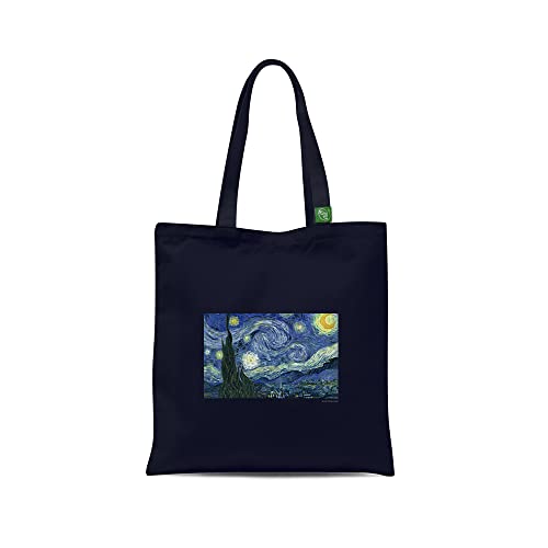 all sas Sac cabas en toile de coton 100 % avec impression carreaux Vincent Van Gogh Nuit étoilée Cover