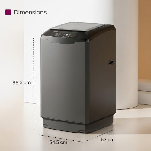Image of Godrej 8 Kg 5 Star Zero Pressure Technology, Fully-Automatic Top Load Washing Machine (2024 Model, WTEON ALR C 80 5.0 FDANS GPGR, Roller Coaster Wash and Advanced Digital Display, Graphite Grey)