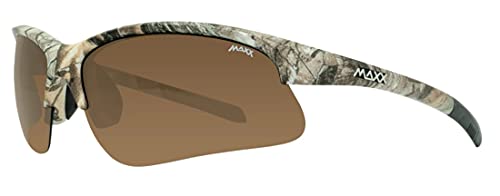 Maxx Domain Brown Polarized Lenses Leaf Camo Print Frame Sports Sunglasses