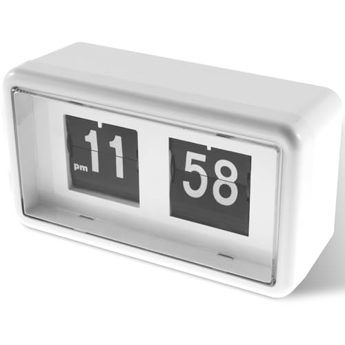 Flip Clock Auto Flip Desk Clock, Vintage Table Clock, Digital Desk Table Page Down Clock Battery Operated Tabletop Flip Clock Wall Mounted Flip Clock for Home Room Office