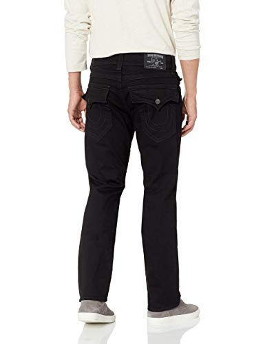 True Religion Men's Ricky Low Rise Straight Leg Jean with Back Flap Pockets, 2SB BODY RINSE BLACK, 313