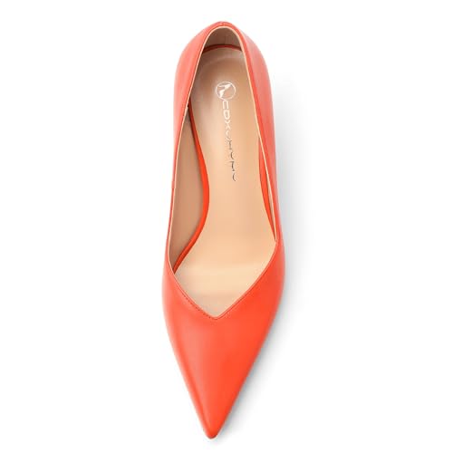 Image of Women Pointed Closed Toe 2.5 Inch Kitten Heel Slip On Pumps