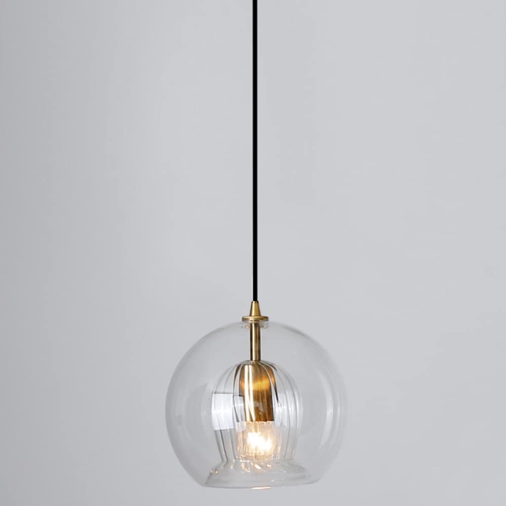 HXYSXHJUO Mid Century Double-layer Glass Lampshade Pendant Light Globe Chandelier With Adjustable Cord Hanging For Kitchen Island Dining Room Bedroom