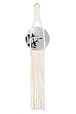 Kenley Decorative Wall Hanging Mirror - Bohemian Home Decor for Living Room, Bedroom or Bathroom - Boho Woven Macrame Tapestry Art - Round