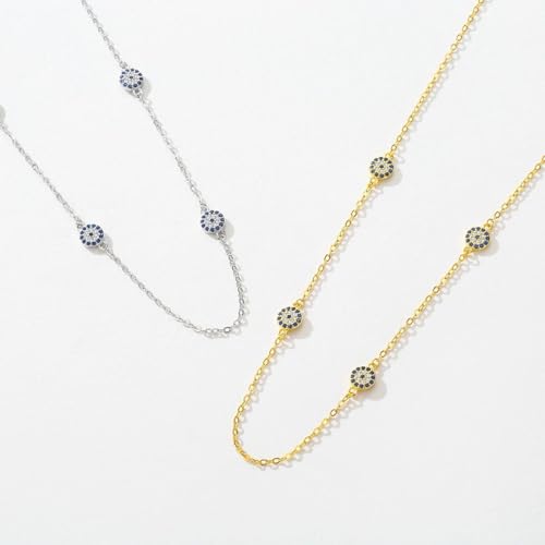 Collier Oeil Bleu argent anti-ternissement main de Fatima - 6