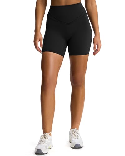 Aoxjox Siren Workout Biker Shorts for Women Tummy Control High Waisted Hidden Scrunch Athletic Gym Yoga Short 5"/6"/7"2