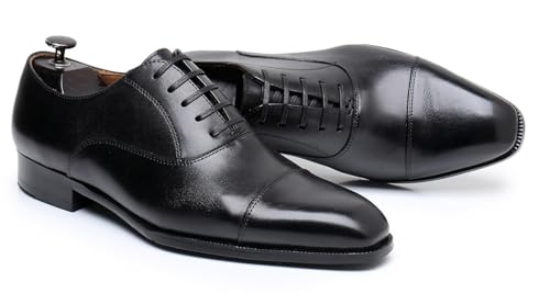 Santimon Mens Dress Shoes Formal Oxfords Genunie Leather Modern Fashion Derby Prom Wedding Business Casual Suit Shoes Tuxedo Shoes for Men3
