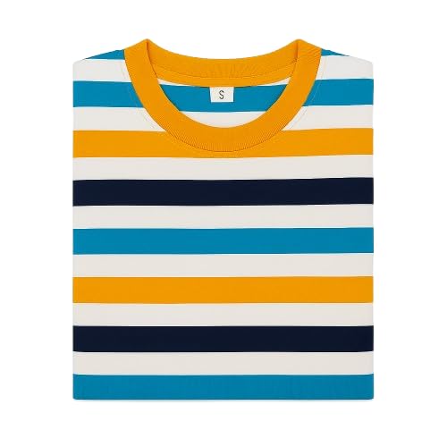 Image of Children's Striped Cotton T-Shirt, Classic Design, Multiple Colors, Age 1-7