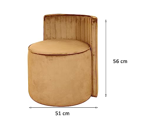 ROUNDHILL FURNITURE Ottoman Pouffes Sitting Mudda with Backrest for Home Décor Living Room - Golden