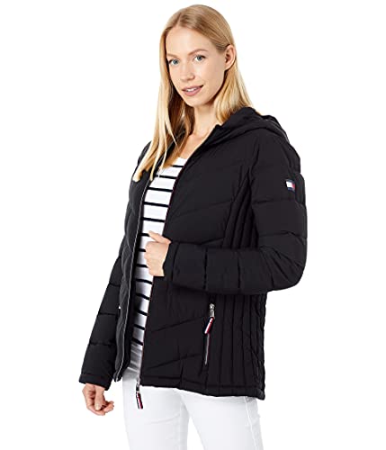 Tommy Hilfiger Women's Short Packable Jacket, Black, Medium