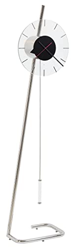Howard Miller Z Metal Grandfather Clock, Steel Finish Contemporary Style Slim Pendulum with Acrylic Cylinder & Durable Floor Glides, Analog Dial Perfect Product for Office & Home Decor