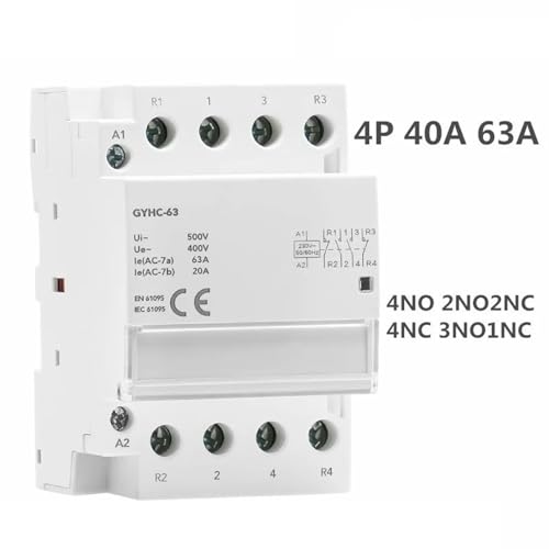 Contactor de CA de carril Din 4P 40A 3NO1NC para uso doméstico 2