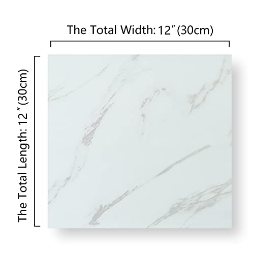 Chichome 12''X12'' Peel And Stick Floor Tile White Marble Vinyl Flooring Tiles Self Adhesive Removable Waterproof Floor Tiles Sticker For Living Room Bedroom Bathroom Kitchen (Box Of 32 Tiles) #TOP1