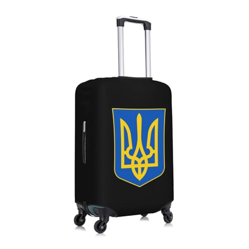 Lesser Coat of Arms of Ukraine Travel Luggage Cover Suitcase Protector Fits 29-32 Inch Case(Black,XL)2