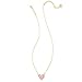 Kendra Scott Ari Heart Short Pendant Necklace in 14k Gold-Plated Brass, Bubblegum Pink Opal, Fashion Jewelry for Women
