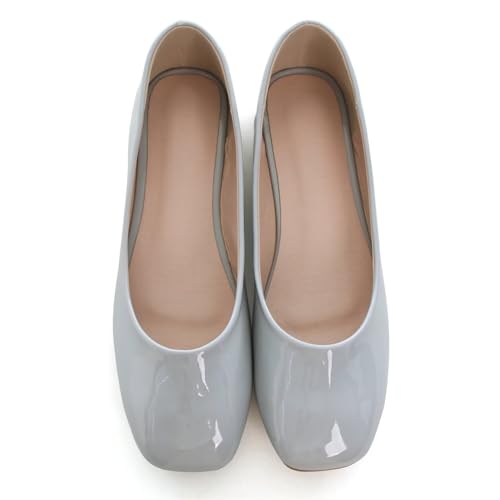 Image of ChaiRong Zhou Women Square Toe Ballets Flats Comfort Slip On Walking Shoes for Driving