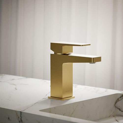 KOHLER K-99760-4-2MB Honesty Single-Handle Bathroom Sink Faucet, Pop-Up Drain, 1.2 GPM, Temperature Memory, Vibrant Brushed Moderne Brass by Kohler - Used condition - Image 2