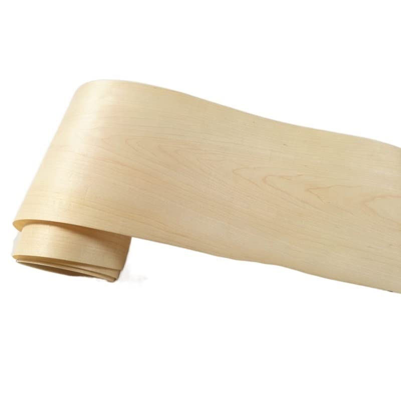 1 rotolo di impiallacciatura di legno di acero naturale sottile fatta a mano in legno massiccio fai da te impiallacciatura decorativa esterna dell'altoparlante
