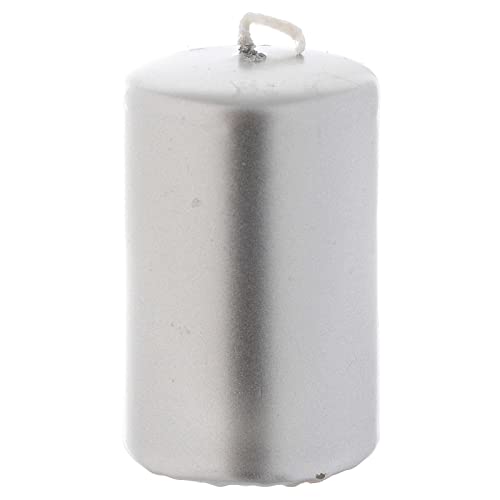 Christmas Candle, Silver Colour Measuring 8x5cm