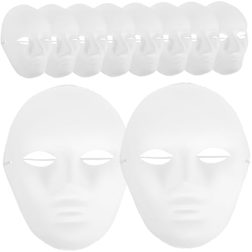 ibasenice Halloween Costumes 24pcs Male Full Blank Paper Mache for Halloween Party Masquerade Dance