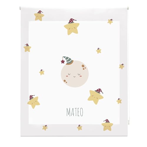Blindecor | Estor Personalizado con Nombre | Estor Infantil 80 x 180 cm | Estores Enrollables con Impresión Digital Translúcido | Dibujo Buonanotte