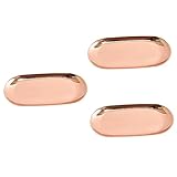 Zerodeko 3 Piezas Bandejas De Frutas Bandeja De Frutas Bandeja De Metal Bandeja De Bocadillos Bandeja Ovalada Bandeja De Almacenamiento De Metal Plato De Acero Inoxidable Postre