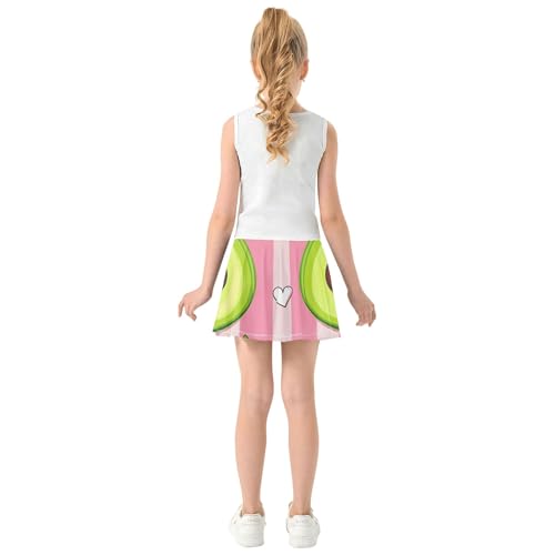 Cute Green Funny Avocado Tennis Skirts for Kids Gymnastics Girls Skorts Athletic Shorts Teen Cheer 4t4