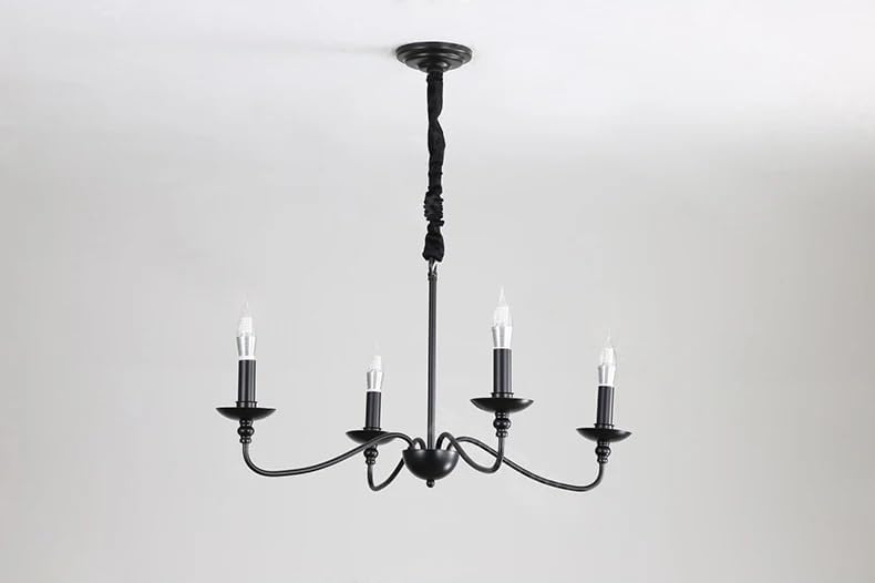 French Black Living Room Pendant lamp Minimalist Chandelier for Bedroom Dining Room Kitchen Cabin loft Vintage Candle Lighting,luminaire