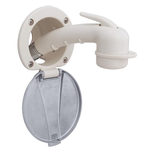 Recessed Shower- Warm White Cup with Stainless Steel Lid, Small Warm White Sprayer, 10' White Rubber Hose - 136-0047-WH-W