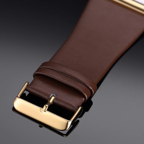 oyeaho Mens Watch Men's Square Watches for Men Fashion Minimalist Quartz Wrist Watch Leather Strap Business Casual Wrist Watch