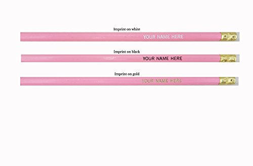 Lápices personalizados hexagonales rosa paquete 12 2HB miniatura 4