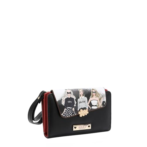 Nicole Lee NIKKY Small Bifold Wallet, 8 Card Slots, Wristlet Strap (TRIO)2