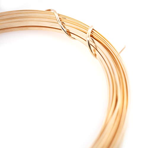 Image of 1 Ounce (2 Ft) 14 /20 Yellow Gold Filled Wire 8 Gauge, Half Round, Dead Soft - from Craft Wire
