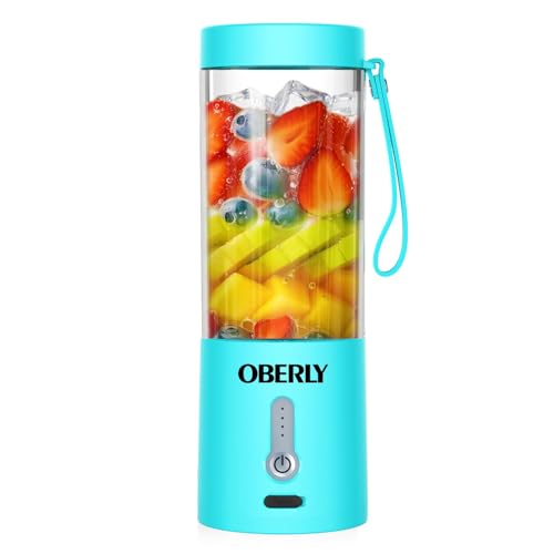 Portable Blender for Shakes and Smoothies, OBERLY 18oz Cordless Personal Travel Small Blender for...