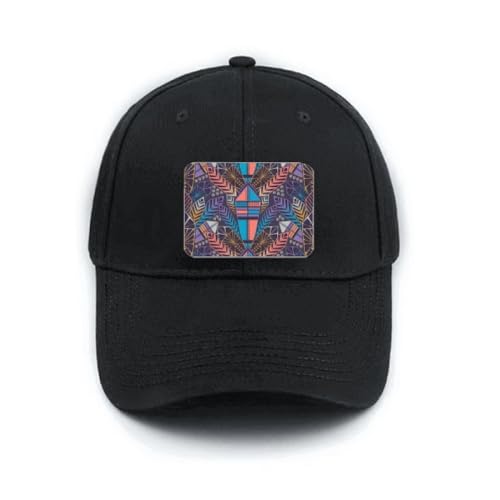 Casquette de baseball noire classique avec motif symétrique et sangle de réglage