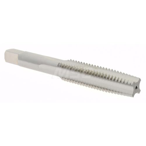 Hertel Straight Flute Tap, M12x1.75 Metric Coarse, 4 Flute, Taper Chamfer, 6H Class of Fit, High-Speed Steel, Bright/Uncoated Finish, 3-3/8