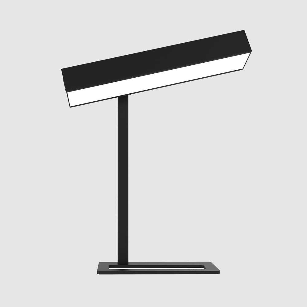 DAYVIA Lampe de Luminothérapie LED SUNDESK, Simulation de la Lumière du Jour, 3 Niveaux d'Intensité Ajustables, Tête Pivotante, 33x36x10cm Noir, Agréement CE Médical et Fabrication Française