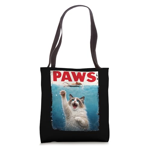 Cute Ragdoll Cat PAWS Parody Cat Meme Humor for Cat Lovers Tote Bag