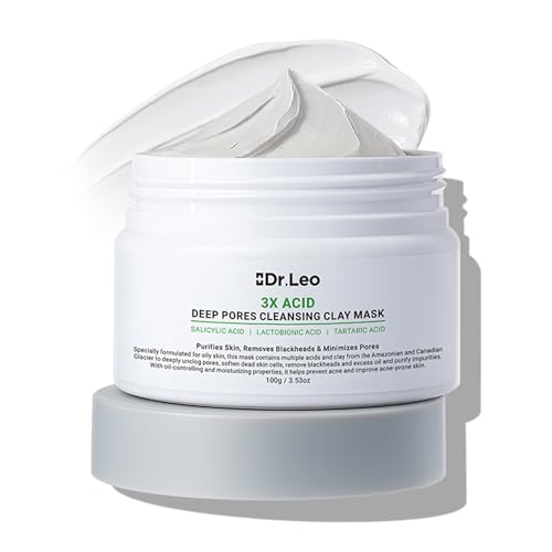 Dr.Leo 3X Acid Clay Mask, Pore Minimizing & Oil Control Face Mask, 3.53oz