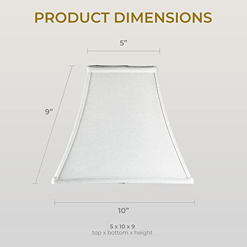 Image of Royal Designs, Inc. Regal Square Bell Lamp Shade, 5 x 10 x 9, Linen White (BSO-715-10LNWH)