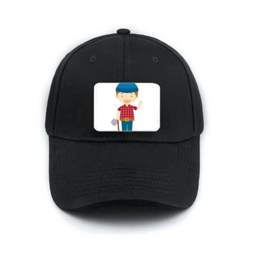 Casquette de baseball noire réglable pour éviter le soleil avec style cartoon Canada