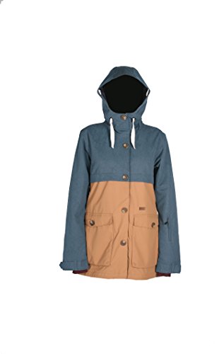 Ride Snowboard Outerwear Women's Capital Fishtail Shell Jacket, Indigo Washout/Camel, X-Large