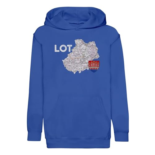 Sweat à capuche enfant Lot 46 Cahors - Hoodie Occitanie carte ancienne