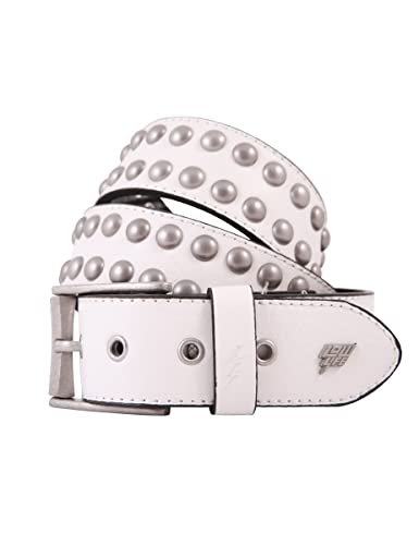Lowlife Sphere Leather Belt in White