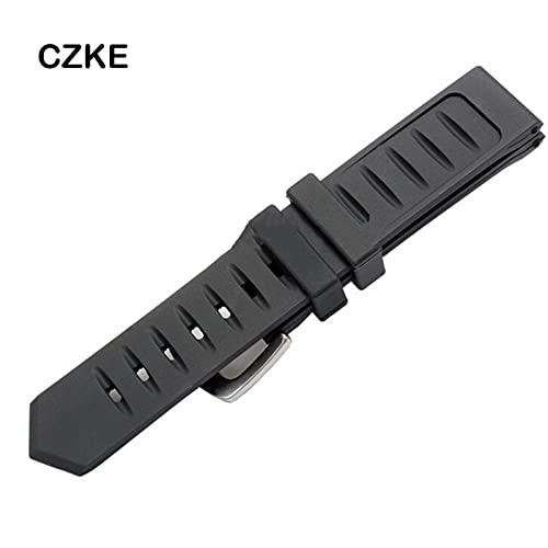 Correa de reloj de silicona negra de 20mm 22mm 24mm con bucle de acero inoxidable 4