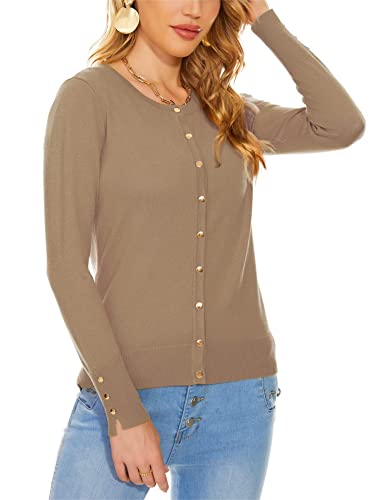 Image of Spicy Sandia Womens Cardigan Sweaters Lightweight Button Up Crewneck Dressy Casual Trendy Spring Sweater Jackets