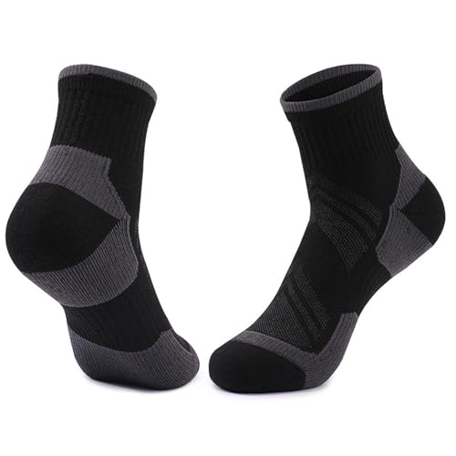 Mens Athletic Ankle Socks Moisture Wicking Cushion Running Mid Cut Sock 2 Pack Football Running Outdoor Soft Socks