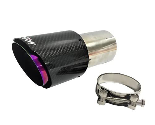3" Inlet NETAMI Carbon Fiber Stainless steel Exhaust Tip 3" Inlet (Purple, 3" Inlet/4" Outlet)